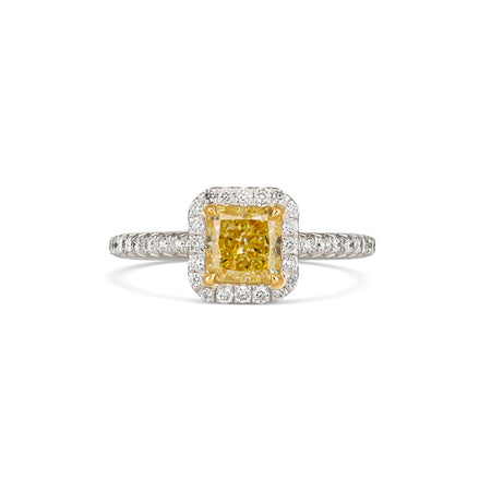 Hello Yellow® Radiant Cut Fancy Yellow Diamond Ring | Platinum