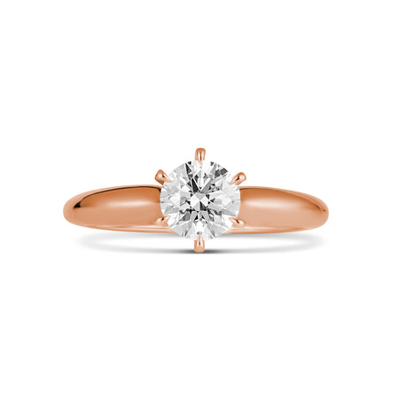 Classic Crawford Round Brilliant Cut Diamond Engagement Ring | 18K Rose Gold