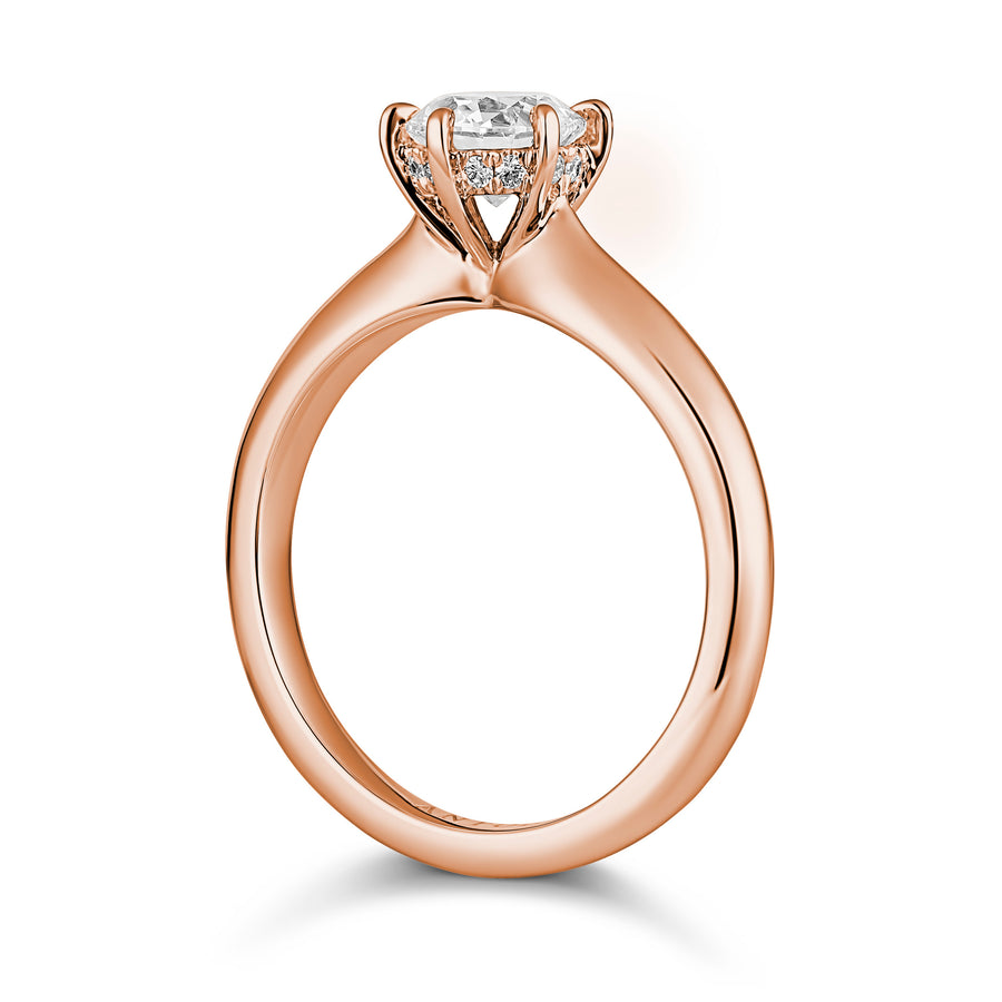 Classic Engagement Round Brilliant Cut Diamond Ring | Rose Gold