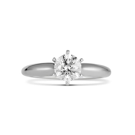 Classic Crawford Round Brilliant Cut Diamond Engagement Ring | 18K White Gold