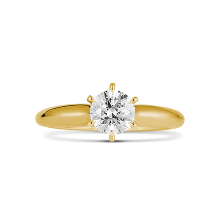 Classic Crawford Round Brilliant Cut Diamond Engagement Ring | 18K Yellow Gold
