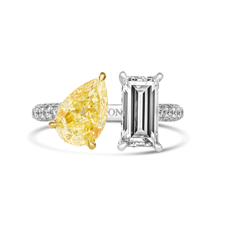 Hello Yellow® Toi Et Moi Diamond Ring | Platinum