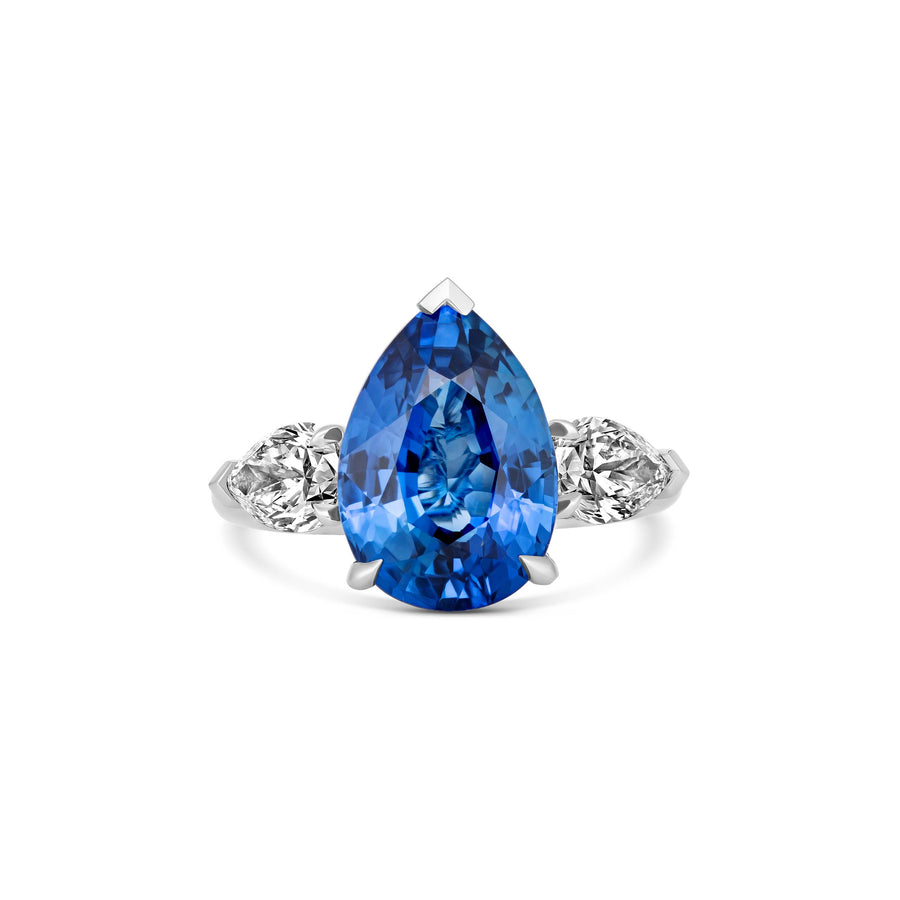 Regal Collection® Amalia Pear Cut Sapphire and Diamond Ring | Platinum