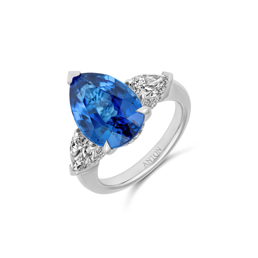 Regal Collection® Amalia Pear Cut Sapphire and Diamond Ring | Platinum