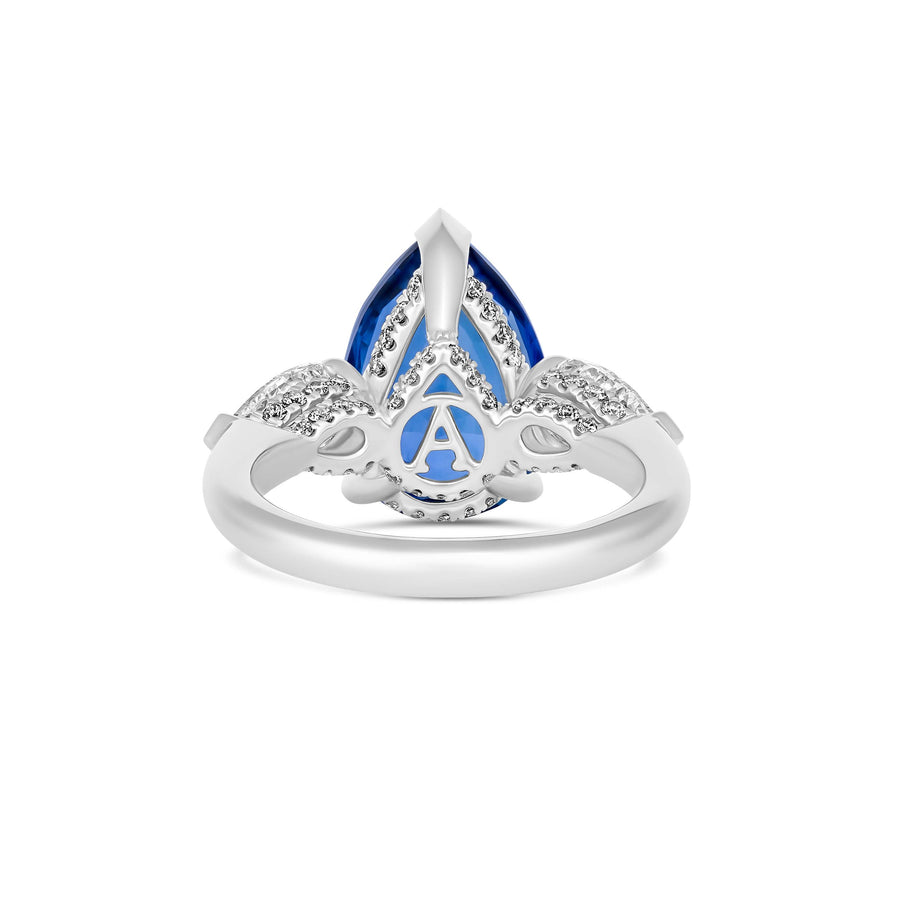 Regal Collection® Amalia Pear Cut Sapphire and Diamond Ring | Platinum