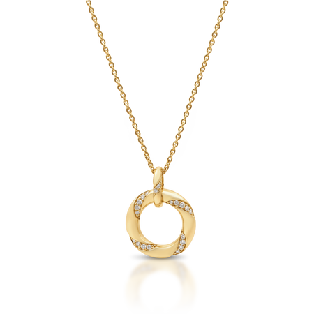 Capri Dreaming® Twist Diamond Pendant Necklace | 18K Yellow Gold