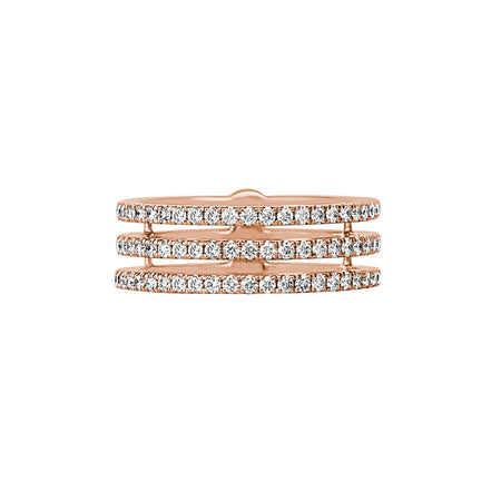 Capri Dreaming® Sunset 3-Row Diamond Ring | 18K Rose Gold