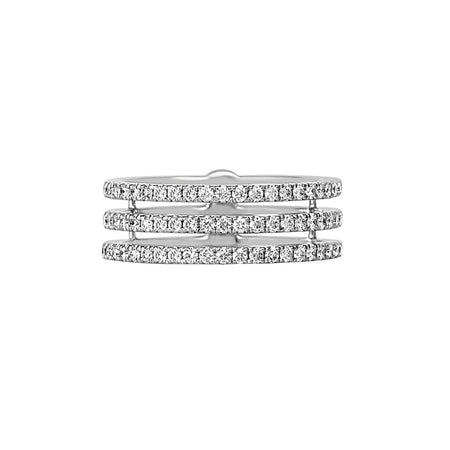 Capri Dreaming® Sunset 3-Row Diamond Ring | 18K White Gold