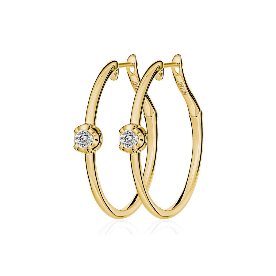 Allure Medium Diamond Hoops | 18K Yellow Gold