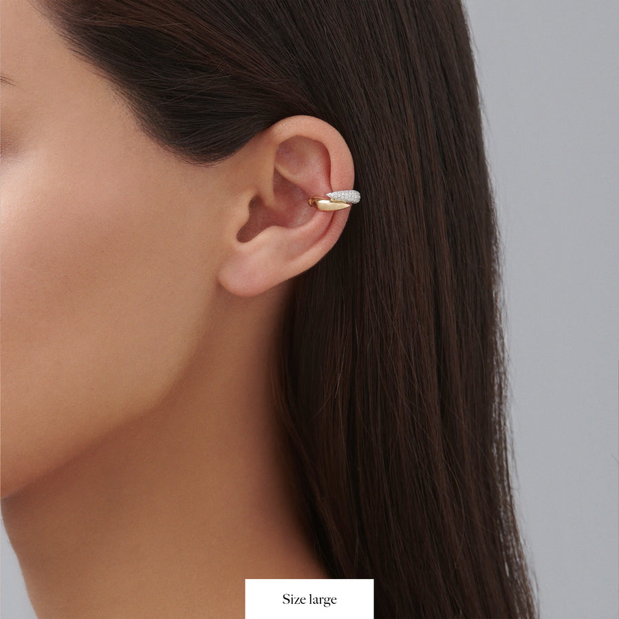 Artisan Two Tone Diamond Ear Cuff Large