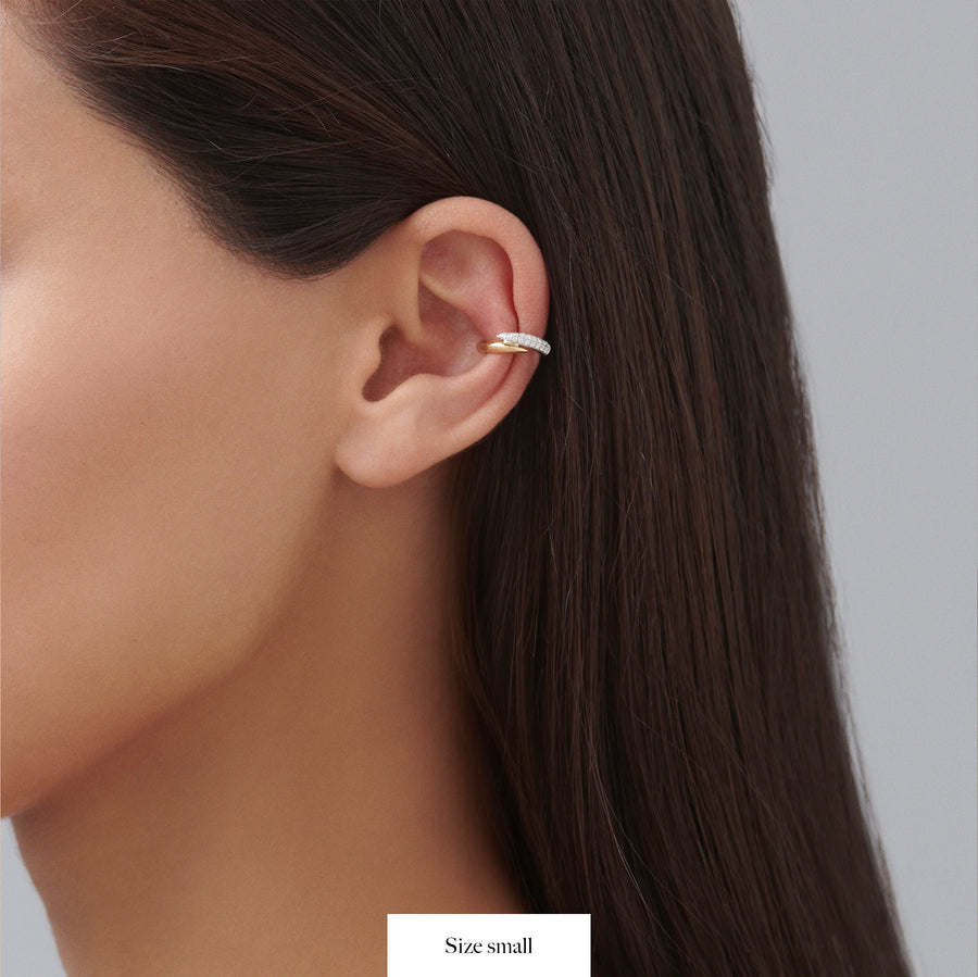 Artisan Two Tone Diamond Ear Cuff Large