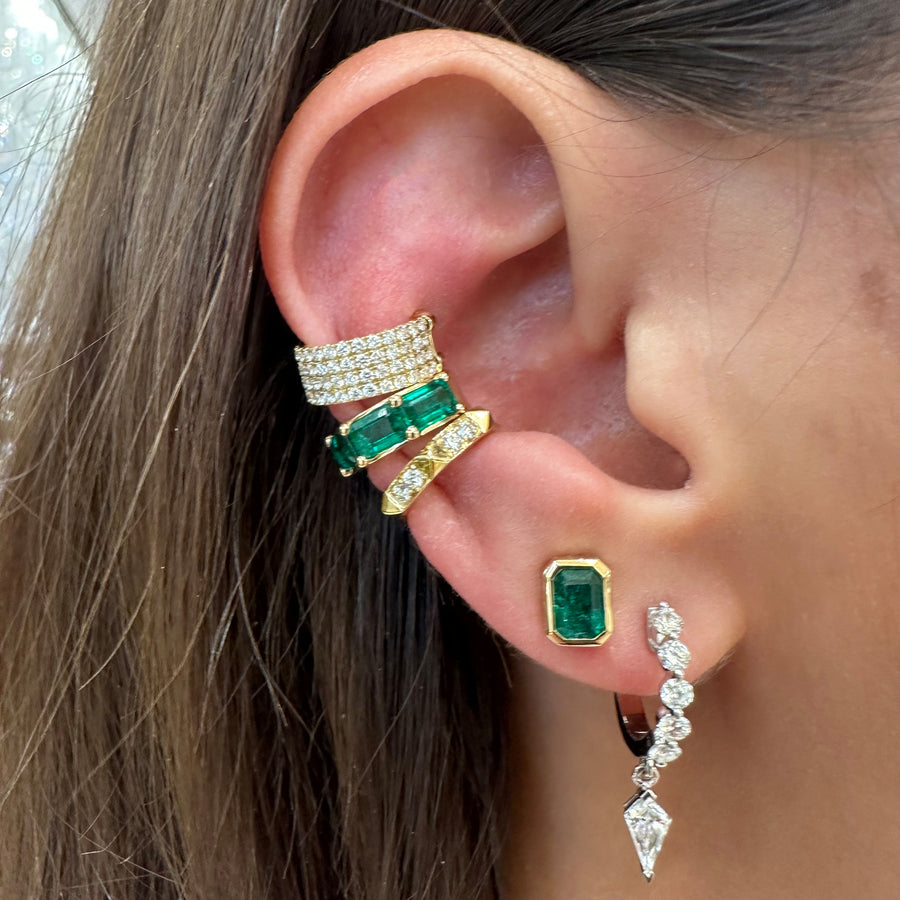 Capri Dreaming® Emerald Gemstone Ear Cuff | 18K Yellow Gold