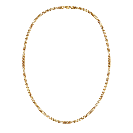 Chain Collection Semi Solid Curb Link Chain Necklace | 18K Yellow Gold