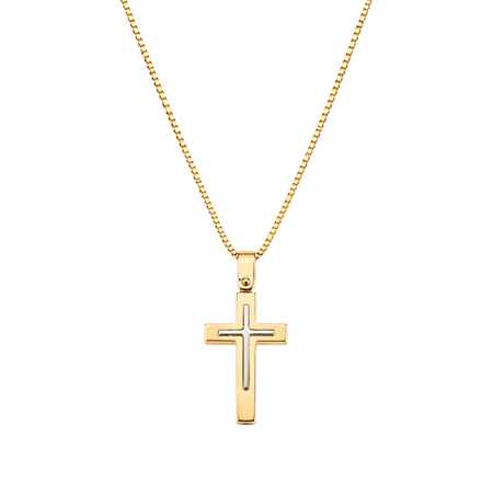 Cross Collection Two Tone Brushed Cross | 18k Yellow Gold