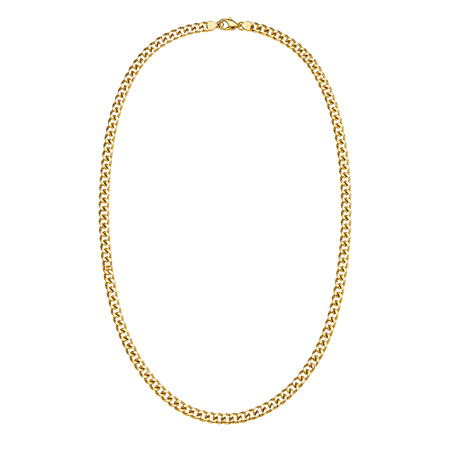 Chain Collection Hollow Cuban Link Necklace | 18K Yellow Gold