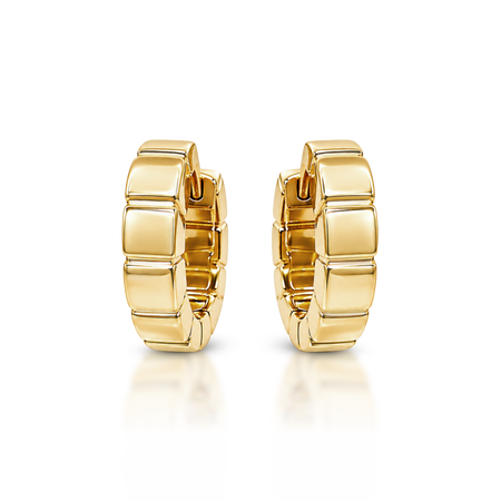 Capri Dreaming® Golden Tennis Square Hoop Earrings | 18K Yellow Gold