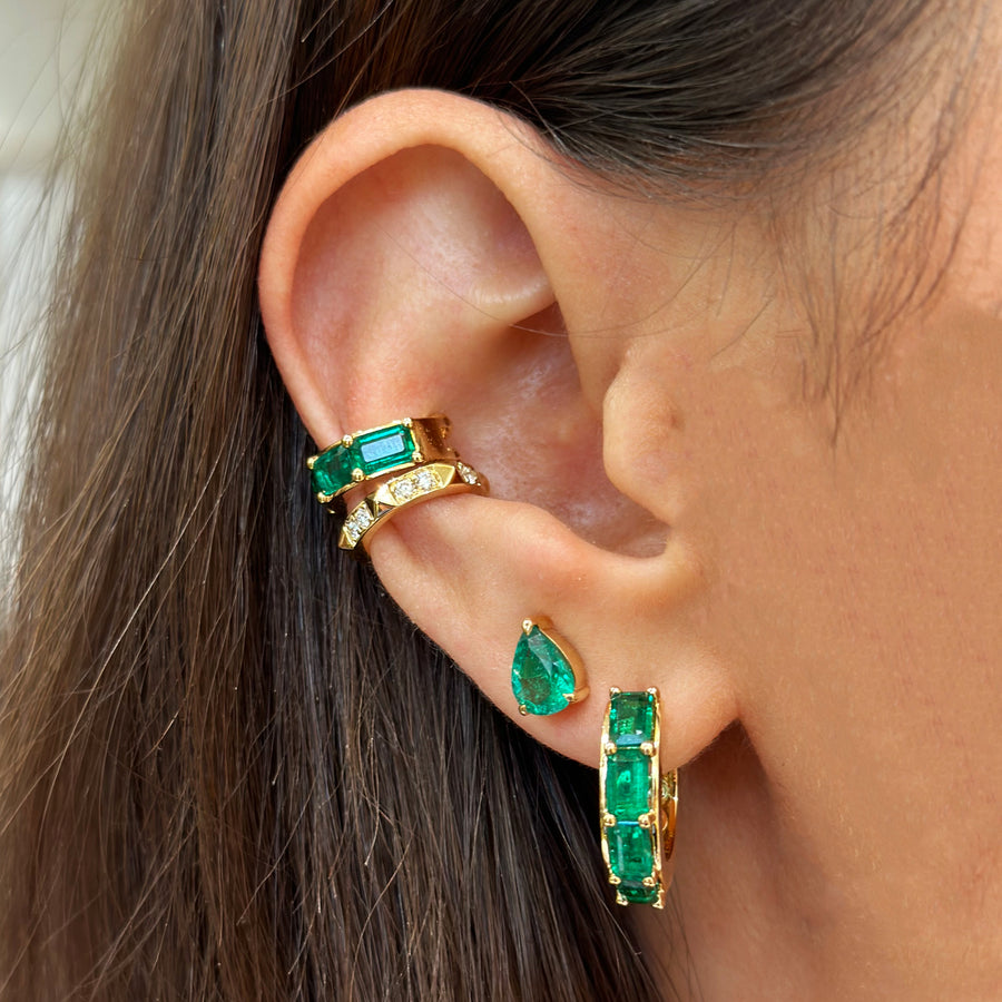 Capri Dreaming® Emerald Gemstone Ear Cuff | 18K Yellow Gold