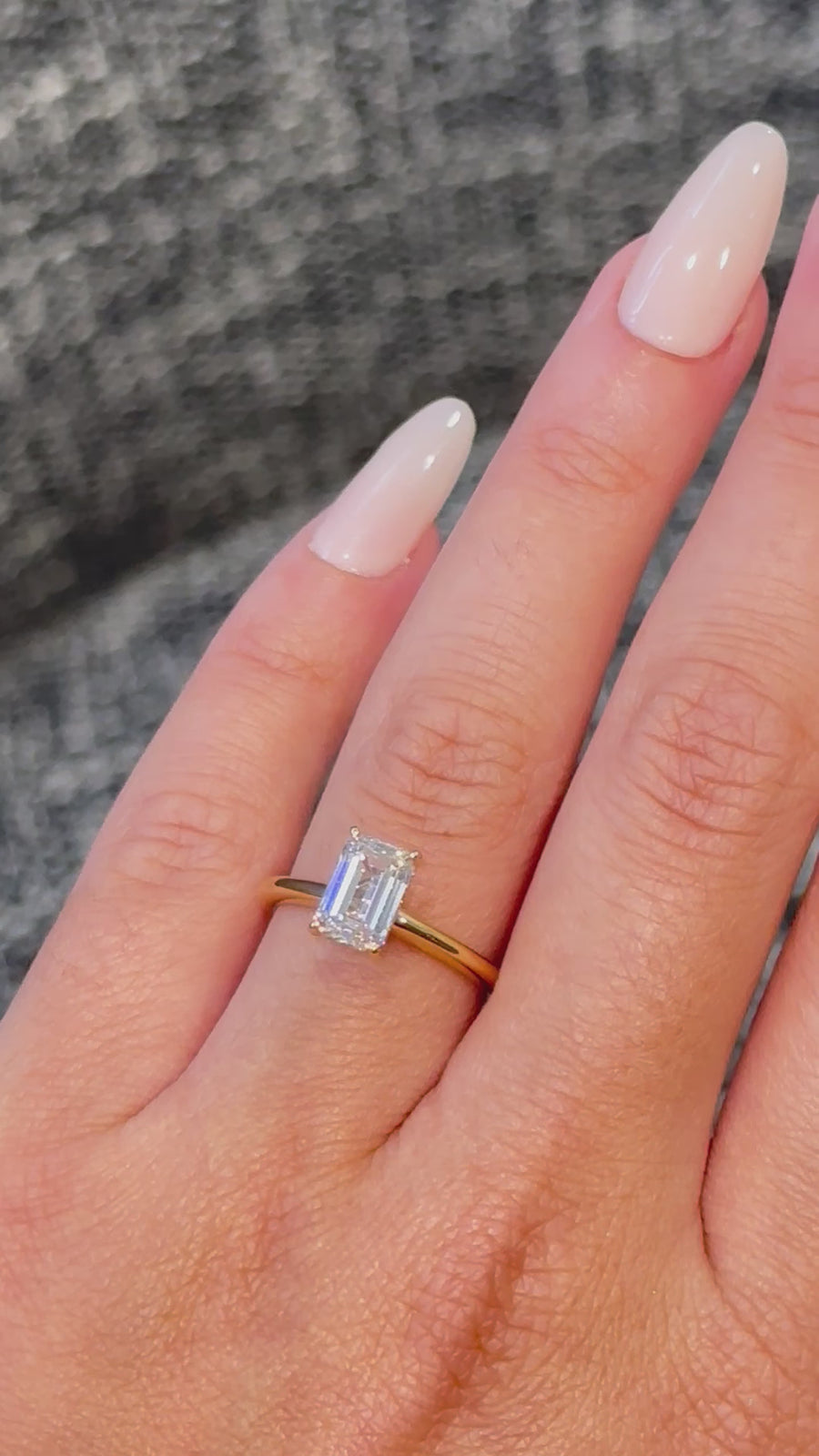 Classic Crawford Emerald Cut Diamond Engagement Ring | 18K Yellow Gold