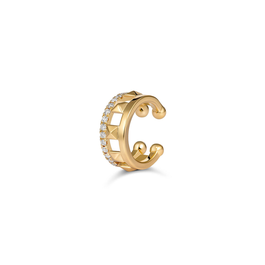 R.08® Single Ear Cuff with Diamonds | 18K Yellow Gold