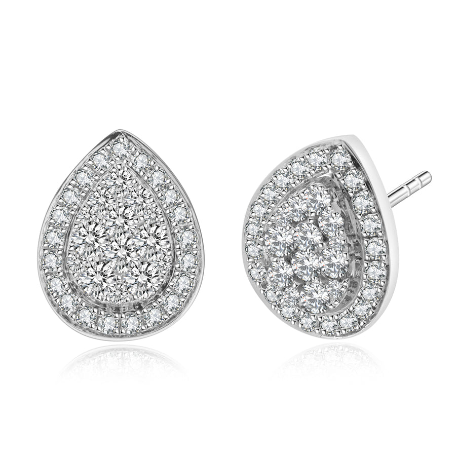 Promise Pear Diamond Earrings | White Gold