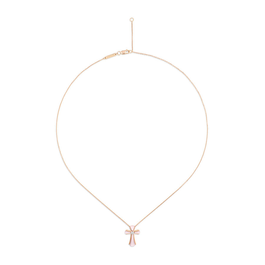 Little Rocks® Cross Pendant Necklace | 18K Rose Gold