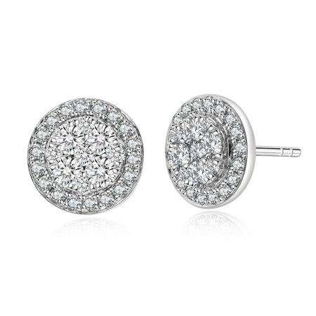 Promise Round Diamond Earrings | White Gold