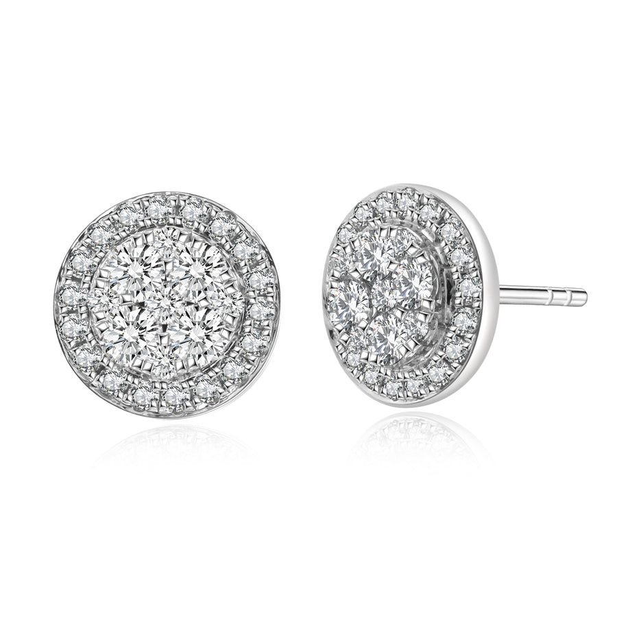 Promise Round Diamond Earrings | White Gold