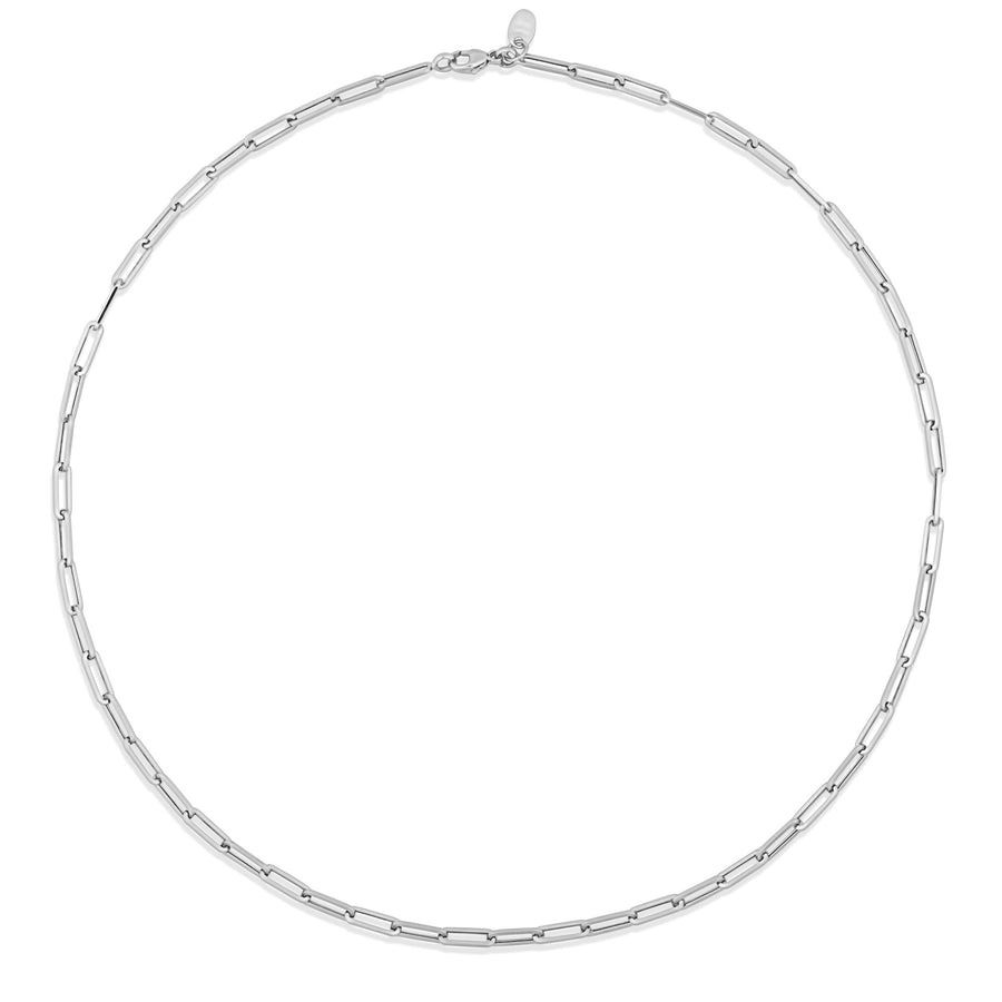 Capri Dreaming® Paperclip Original Chain Necklace | White Gold