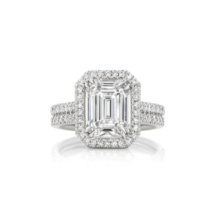 Hot Rocks® Minelli Emerald Cut Diamond Engagement Ring | 18K White Gold