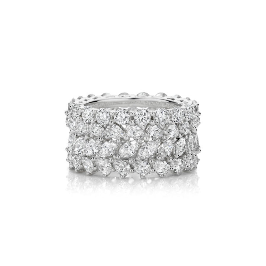 Hot Rocks® Diamond Band with Pear, Marquise and Round Brilliant Diamonds | White Gold