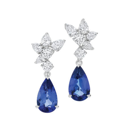 Riviera Cannes Tanzanite & Diamond Earrings White Gold