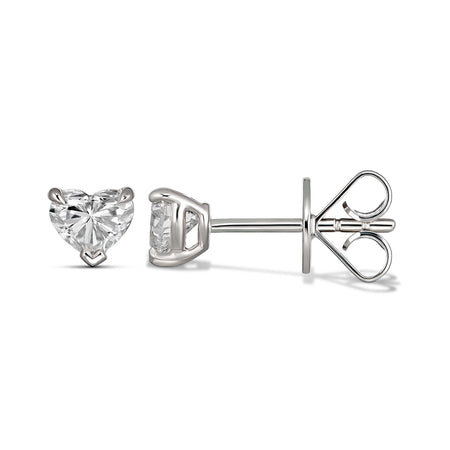 Riviera Heart Shaped Diamond Studs | Platinum