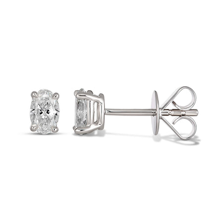 Riviera Oval Shaped Diamond Studs | Platinum