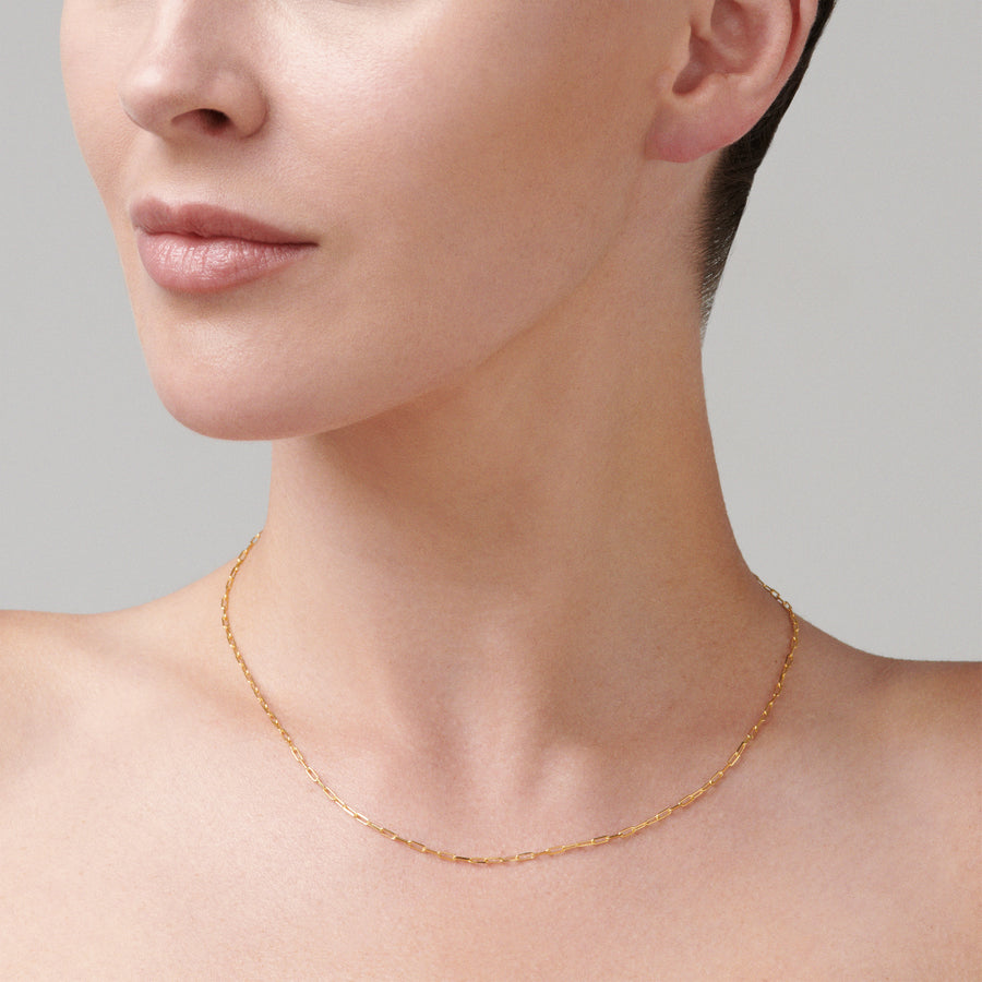 Capri Dreaming™ Paperclip Small Necklace | Yellow Gold