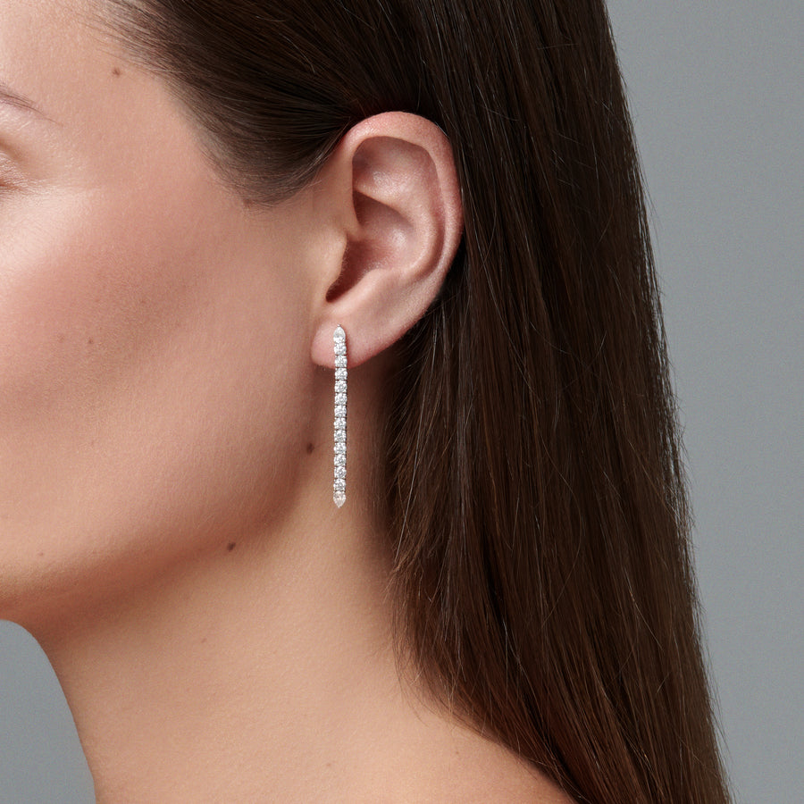 Waterfall Classic Statement Diamond Earrings | White Gold