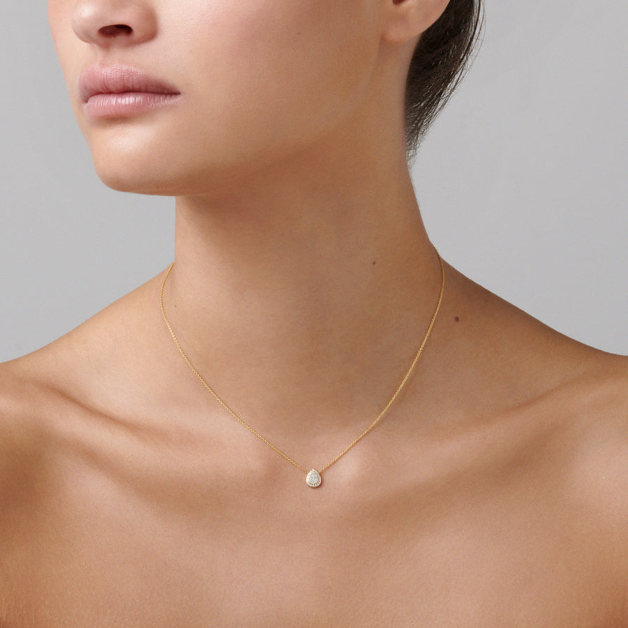 Promise Mini Pear Diamond Necklace | Yellow Gold