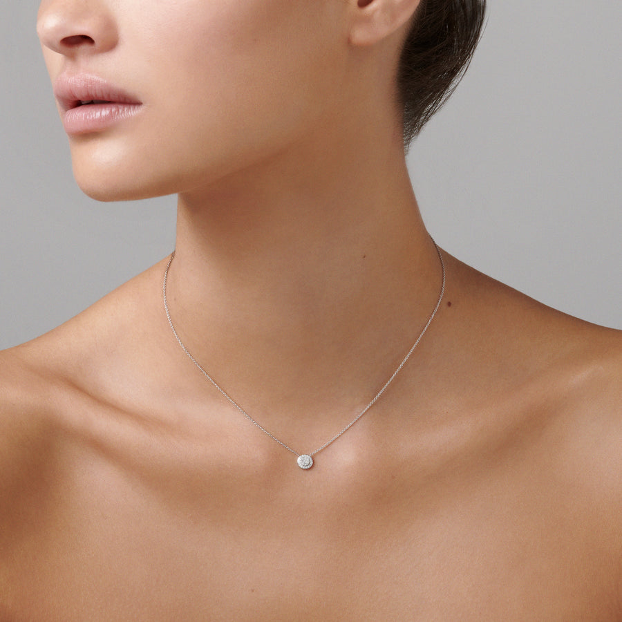 Promise Mini Round Diamond Necklace | White Gold