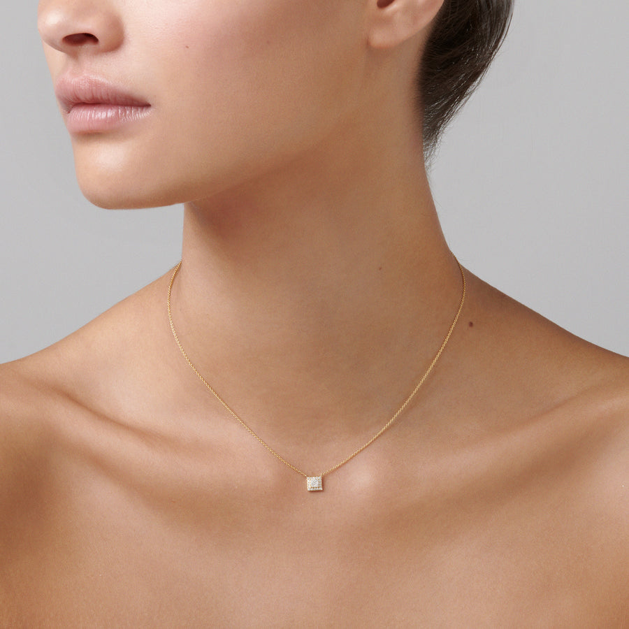 Regard Jewelry - Bezel Set Princess Cut Diamond Necklace at