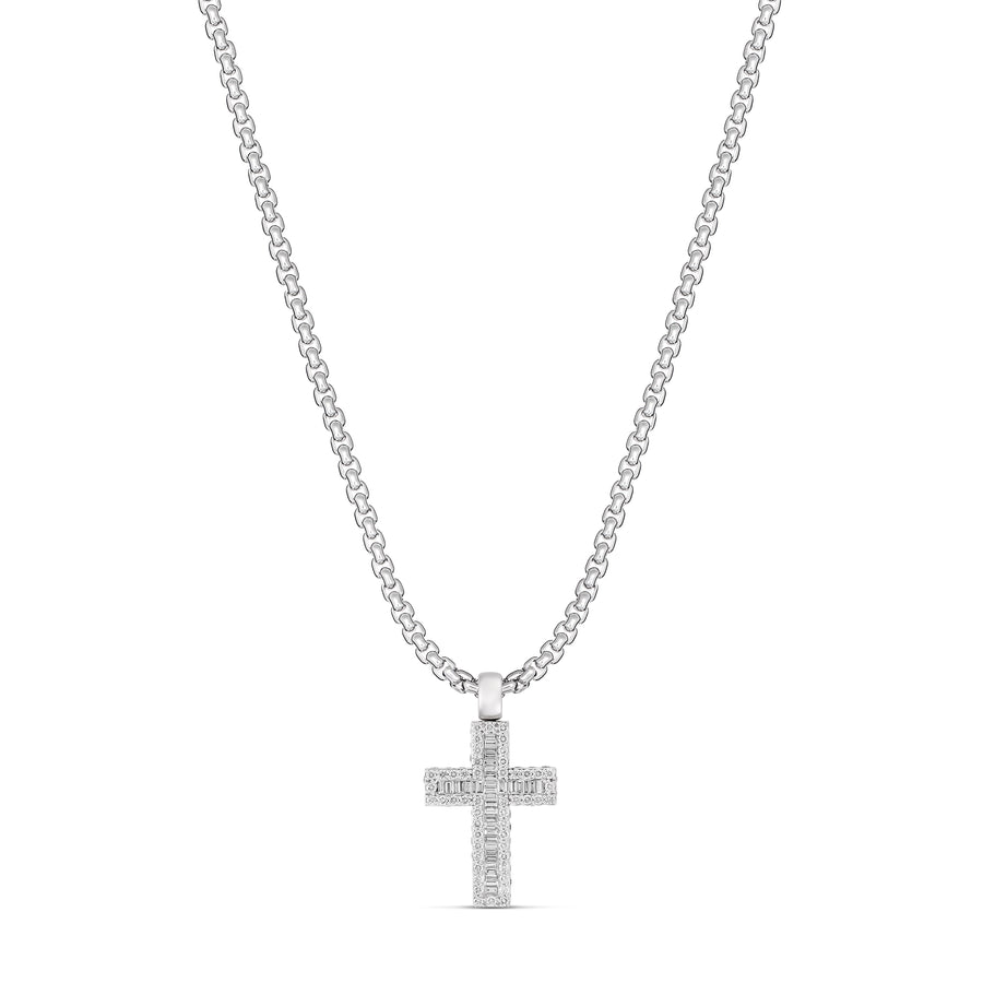 Artisan Alpine Cross Necklace | White Gold