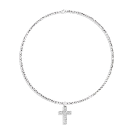 Artisan Alpine Cross Necklace | White Gold