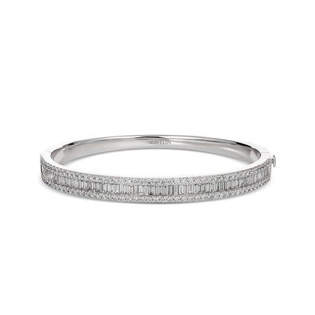 Artisan Valley Diamond Bangle | White Gold