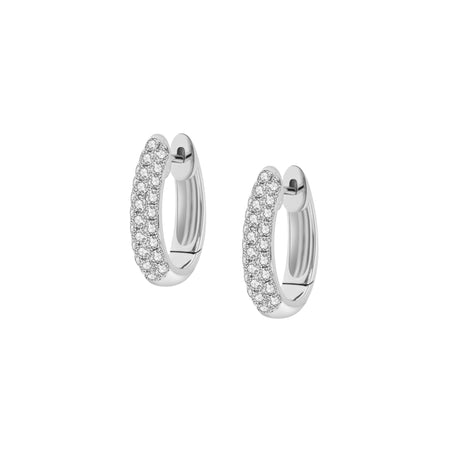 Artisan Oval Huggies | White Gold