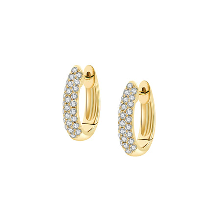 Artisan Oval Huggies | Yellow Gold