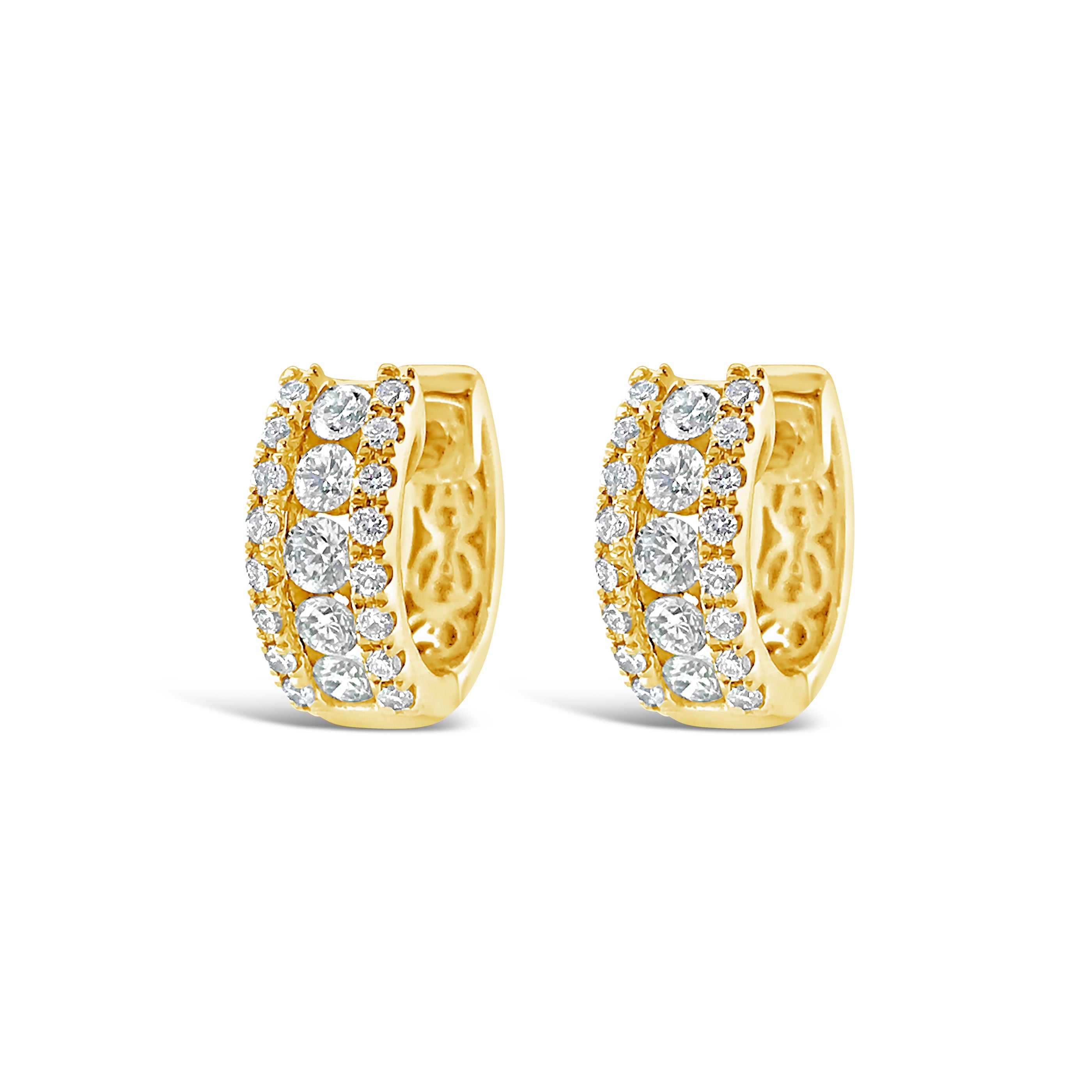Artisan Rose Diamond Huggies | Yellow Gold – ANTON Jewellery