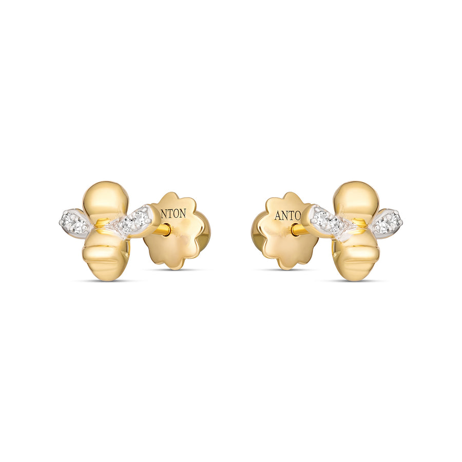 Little Rocks® Bee Stud Earrings | 18K Yellow Gold