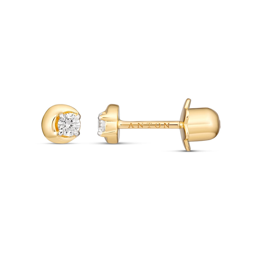 The Little Rocks® Crescent Stud Earrings | 18K Yellow Gold