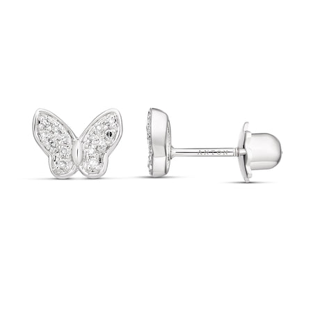 Little Rocks® Butterfly Diamond Stud Earrings | 18K White Gold