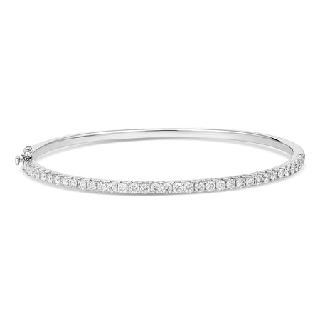 Krisscut Half Moon Bangle | White Gold