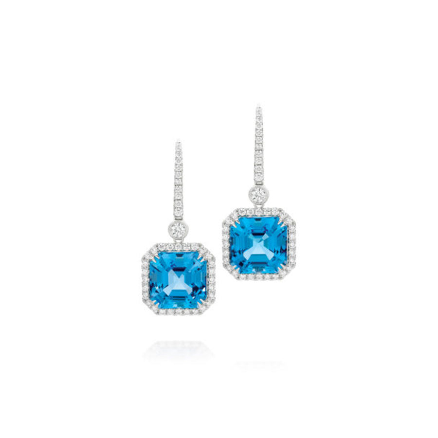 Bauble® Blue Topaz Octagonal Earrings