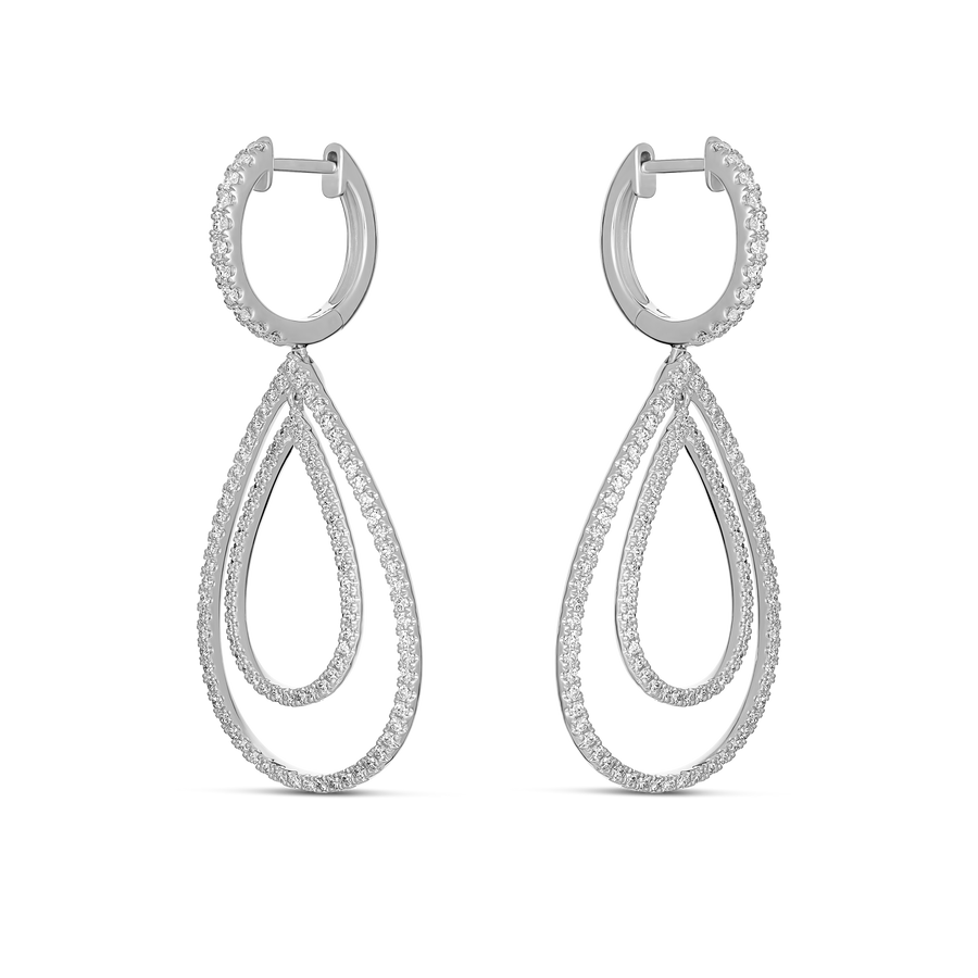 Capri Dreaming® Breeze Double-Diamond Drop Earrings | White Gold